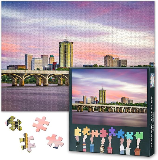 Puzzles for Adults - Tulsa, Oklahoma, USA Downtown Skyline Jigsaw Puzzles 1000 Pieces, Landscape Art Difficult Challenging Family Puzzle (27.5"x19.7"), Unique Home Decor & Birthday Gift