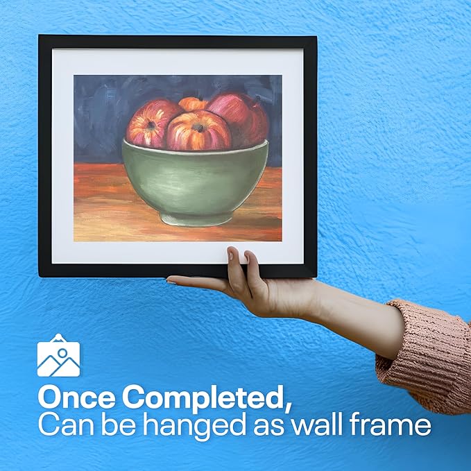 Painting4Real DIY Painting Class Kit for Adults with Video Tutorials: Learn to Paint Apple Bowl – How to Paint with Acrylics – Painting & Art Supplies – 9 Piece Acrylic Paint Set