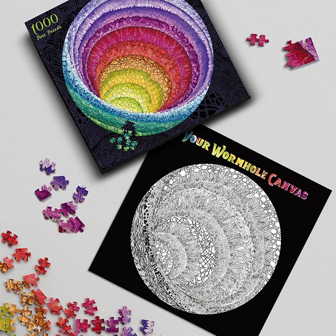 Antelope 2 in 1 1000 Piece Puzzle Bundle - Hue Wormhole & Mandala Morphe Jigsaw Puzzles