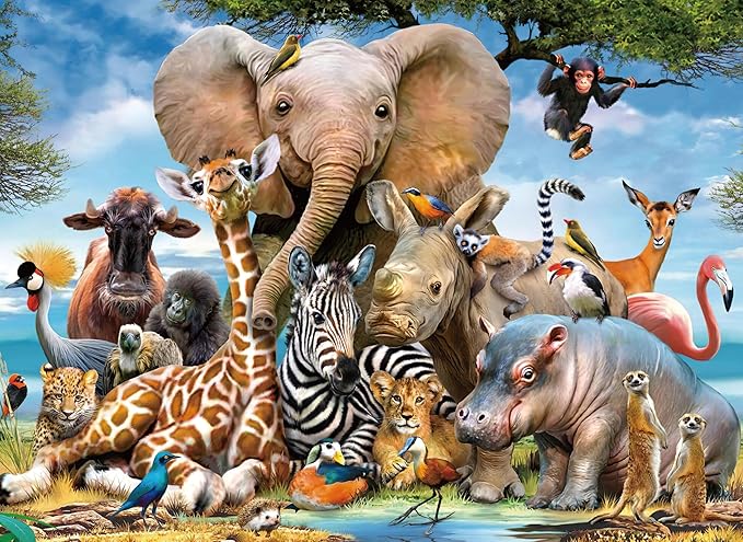 500 Piece Puzzles for Adults Animals Kingdom 20.5 x 15 Inch 500 Piece Jigsaw Puzzles for Kids Adults Puzzles 500 Pieces for Adults Holiday Educational Challenge Toy