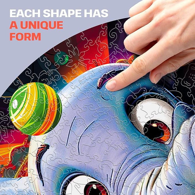 ESC WELT Wooden Puzzle Elephant 200 Pieces - Captivating Mind Entertainment for Teens and Adults - Fun and Environmentally Friendly Toy - Challenging Jigsaw Game - Wooden Puzzle