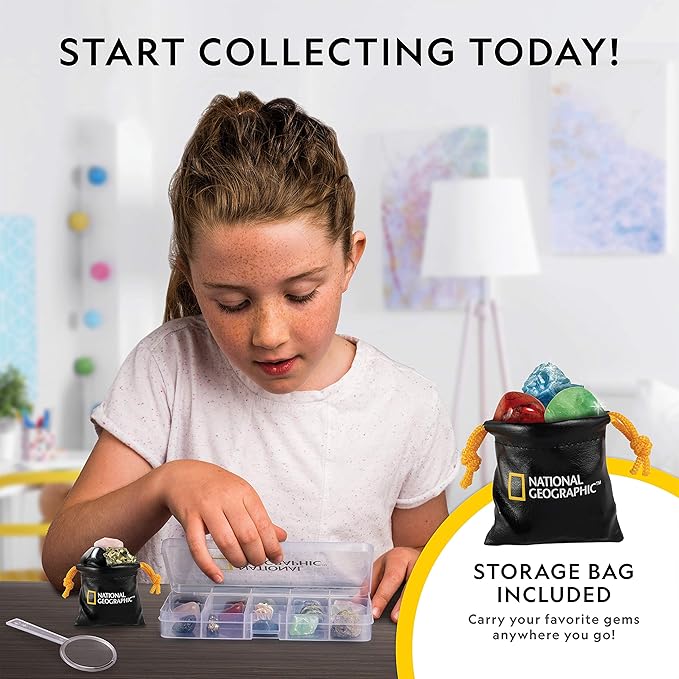 National Geographic Rocks & Mineral Collection - Rock Collection Box for Kids with 15 Gemstones and Crystals, Geology for Kids, Crystal Collection, Science Kit, Rock Gift (Amazon Exclusive)