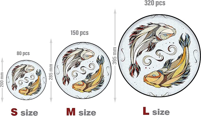 EWA Home Décor – Kois Small 80 Pieces – Wooden Jigsaw Puzzle for Adults – Perfect for Artistic Home Decoration and Mindful Relaxation