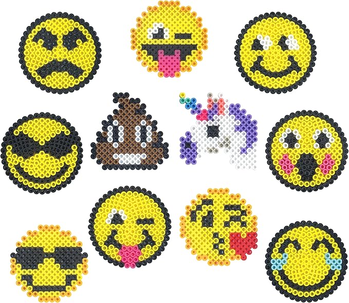 Perler Beads Emoji Bucket 8500pc, 6.5''L x 6.5''W x 6''H