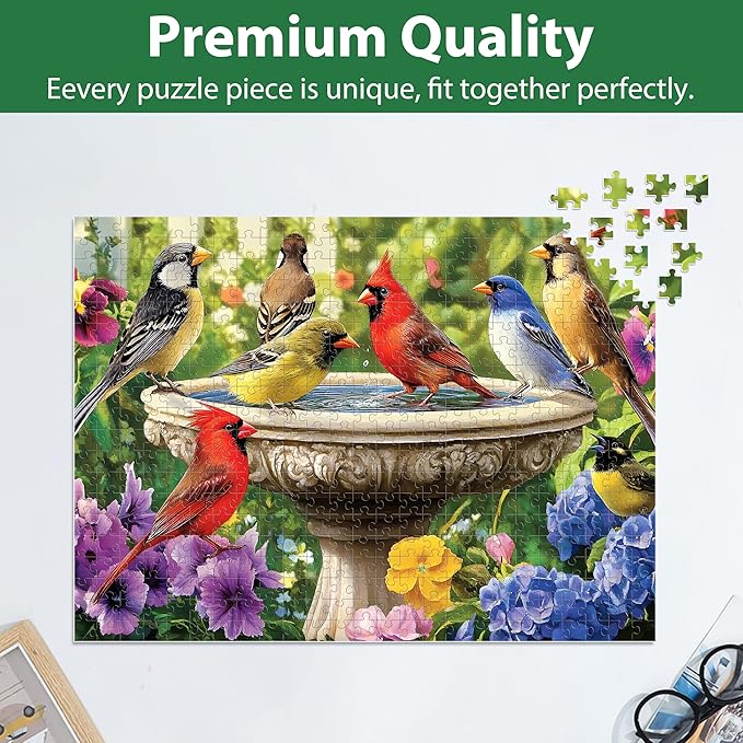 500 Piece Puzzles for Adults, Birds Jigsaw Puzzle 500 Piece for Adults Kids Seniors, Recycled Cardboard Large Piece Puzzle 500, Family Games Great Gift for Mom Dad Family Friends 20.5 x 15 in