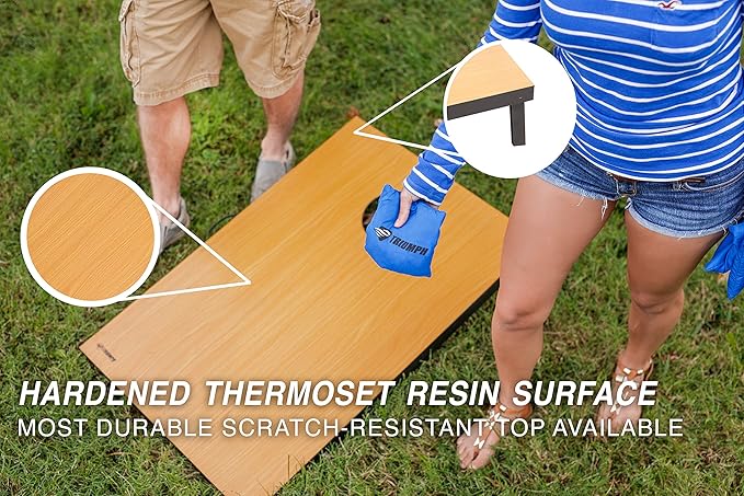 Triumph Premium 2x3 Cornhole Set - Includes 2 Portable, Scratch Resistant Bag Toss Boards and 8 Cornhole Bags
