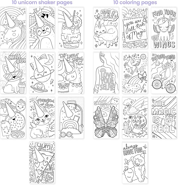Fashion Angels Unicorn Sketch Portfolio Set Bundle, Bulk Pack of 4 Unicorn Design Sketch Books, Ideal Gift & Party Favor for Girls, Kids, Tweens