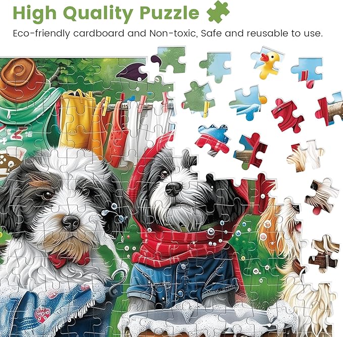 300 Piece Puzzles for Adults,Cute Dogs Jigsaw Puzzle for Adults Kids Seniors,Recycled Cardboard Dogs Large Piece Puzzle 300 Piece,Family Activity Great Gift for Family Friends 20.5 * 15 in