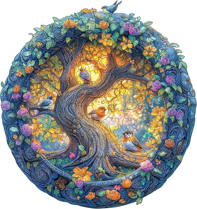 Wooden Puzzles for Adults - 200 Pieces Jungle Bird Wood Puzzle - Unique Shapes Wooden Jigsaw Puzzles for Adults - Eco-Friendly Home Office Decor (M-11.4 * 10.6in)