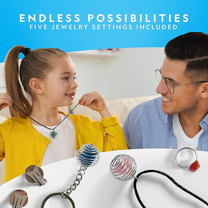 NATIONAL GEOGRAPHIC Rock Refill – Mega Madagascar Pack, 3 lb of Gemstones Including Rose Quartz, Jasper, Labradorite, & More, Tumbler Grit & Jewelry Settings