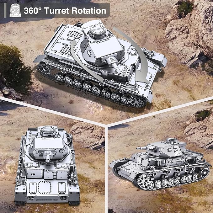 Piececool 3D Puzzles for Adults, German Tank IV-D Model Kits for Adults DIY Assembling Arts and Crafts Creative Gifts