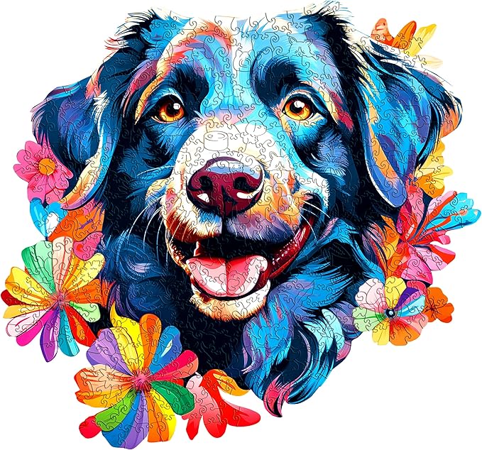 ESC WELT Wooden Dog Puzzle 500 Pieces - Captivating Mind Entertainment for Teens and Adults - Fun and Environmentally Friendly Toy - Challenging Jigsaw Game - Wooden Puzzle