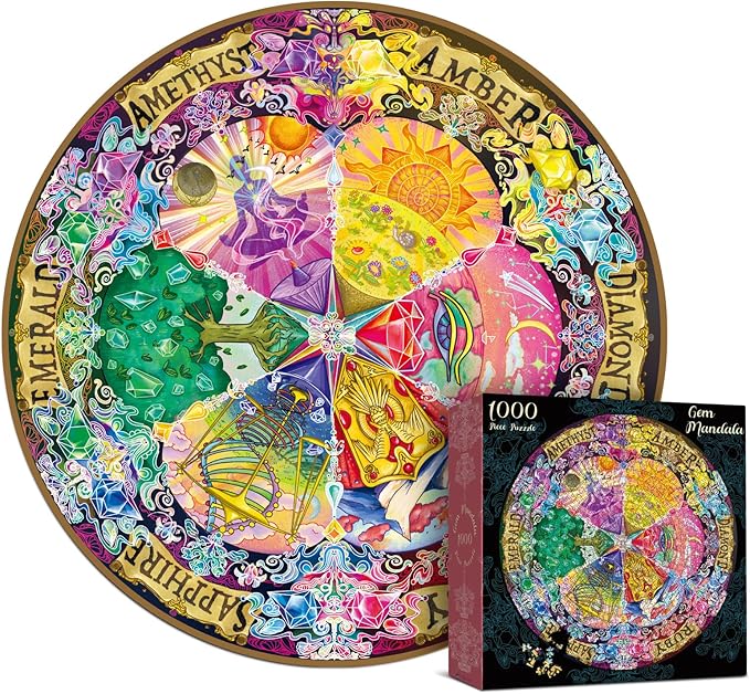 Antelope 2 in 1 1000 Piece Puzzle Bundle - Hue Wormhole - 1000 Piece Jigsaw Puzzle with Gem Mandala