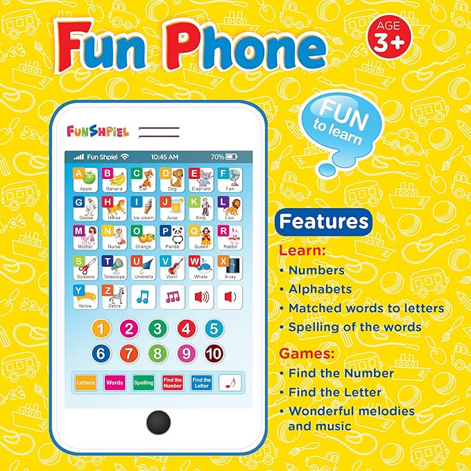 Kid Tablet - Kindergarten Learning Activities, ABC Learning for Toddlers, Kids Phone Toy for Speech Therapy & Letter Sounds