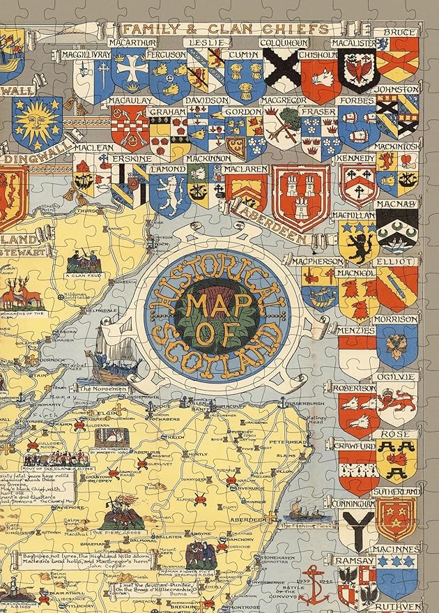 Historical Map of Scotland | L.G. Bullock & John Bartholomew & Son Ltd. Edinburgh | 1000 Piece Adult Jigsaw Puzzle