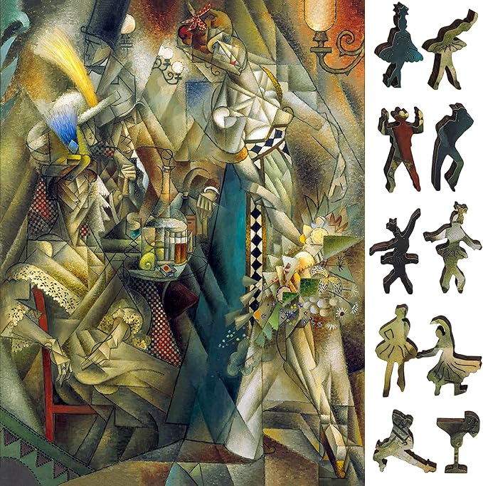 Wooden Puzzle for Adults - Uniquely Shaped Pieces - Made in The USA by FoxSmartBox - 325 Pieces - Dancer in a Cafe