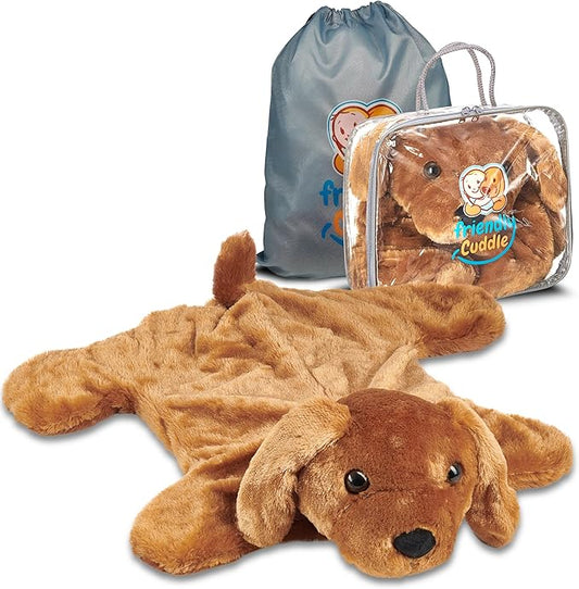 FRIENDLY CUDDLE Weighted Lap Blanket for Kids & Adults – Molly Weighted Blanket – ASD, Sensory Processing Weighted Stuffed Animals Dog Toy – Microwavable Weighted Lap Pad for Kids, 5 Lbs