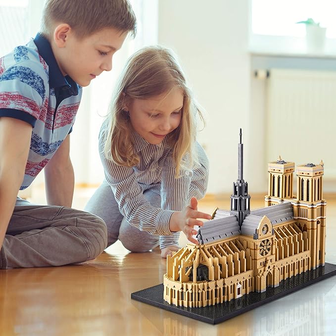 Big Architecture Model Kits Notre Dame Micro Blocks 7380 Pieces Paris Building Kit | Impressive Detail |Challenging Build | Lower Price Sturdy Structure|Gift for Kids and Adults