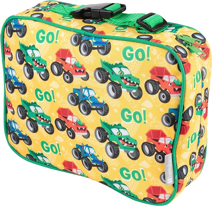 Bentology Lunch Bag for Boys- Kids Insulated Durable Lunchbox Tote Fits Bento Boxes, Containers, Jars & Water Bottles- Reusable School Lunch Sleeve w Clip on Handle- Keep Food Hotter or Colder Longer
