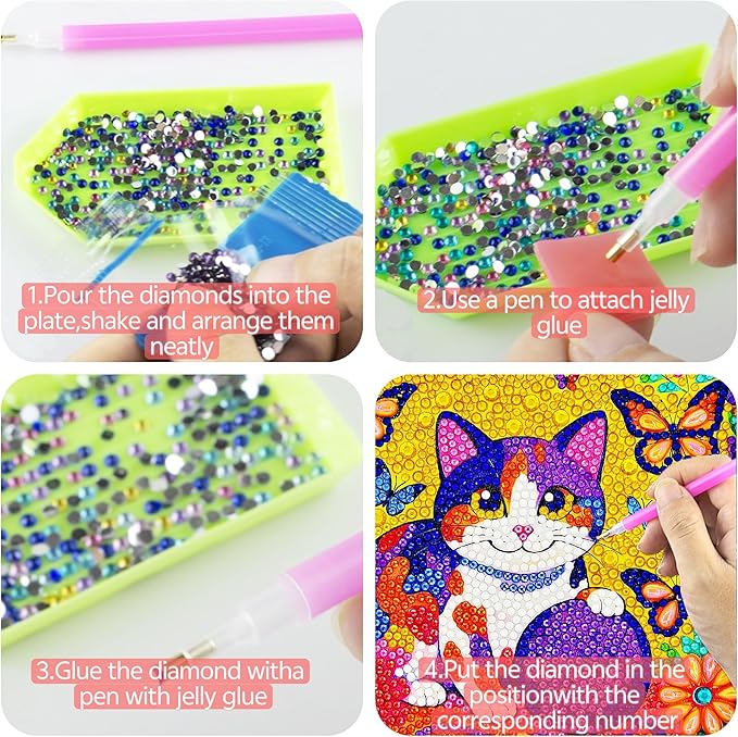 Diamond Art Kits for Kids - Crafts for Ages Girls 8-12 - Diamond Art Painting with Wooden Frame Included - Arts and Crafts for Kids Age 4-6 - GEM Art Supplies for Beginner Friendly Decor Birthday Gift