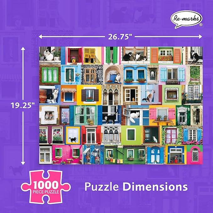 Re-marks Window Seat 1000-Piece Animal Puzzle for All Ages