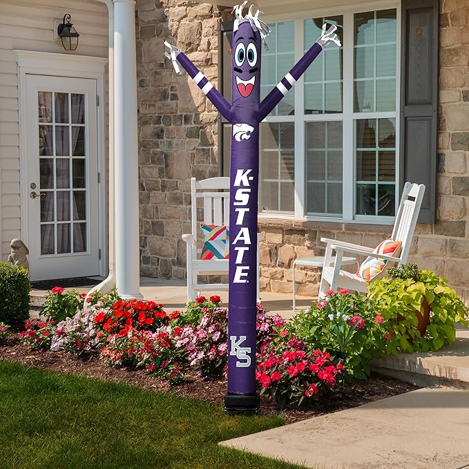 NCAA K-State Wildcats Football Wacky Waving Inflatable Tube Guy with LED Lights & Built-in Blower - 6" x 36" x 96" Inflatable Tube Man Crazy Sports Fan Outdoor Party Decoration