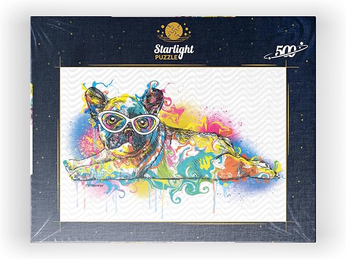 MyPuzzle Lazy Frenchie - Premium 500 Piece Jigsaw Puzzle for Adults