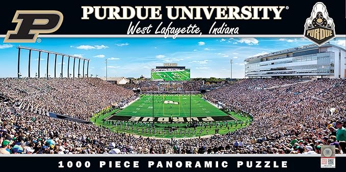 MasterPieces - Purdue Boilermakers 1000 Piece Jigsaw Puzzle, Panoramic Football Stadium View, Fun for Adults & Family, 13"x39", Purdue Puzzles for Adults
