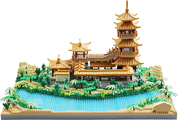 Chinese Architecture Micro Building Blocks Crescent Moon Spring Collection Model for Display for Adults Decorative Creative Toy Present for Age of 14+ 3350 PCS
