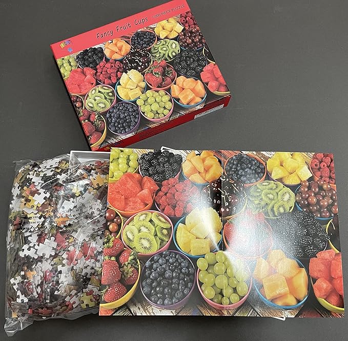 Fancy Fruit Cups Jigsaw Puzzle - Colorful Fruits 1000 Piece Jigsaw Puzzle for Adults. Enjoy This Delicious Looking Fruit Puzzle It Will Challenge You.