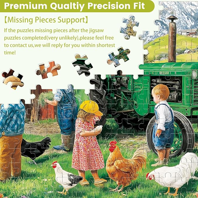 2-Pack 300 Pieces Puzzles for Adults, Happy Friendship Farm Puzzles 300 Pieces Warmth Childhood Scene Jigsaw Puzzles for Adults, Challenging Family Puzzle Colorful Activity Game Gift 20.5 X 15 in
