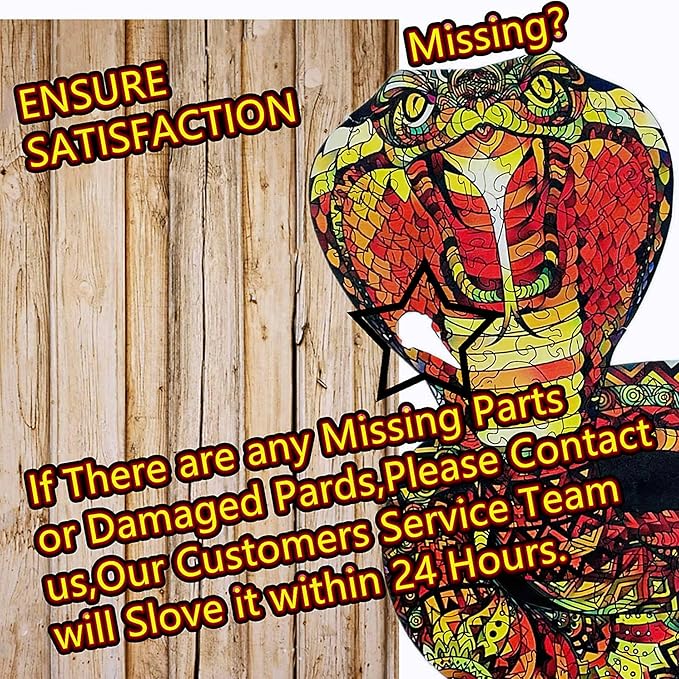 Wooden Jigsaw Puzzle for Adults,Cobra Animals Shaped Magic Jigsaw Puzzle Pieces Family Game Best Gift for Adults,Can be Used as a Cool Mouse Pad,159pcs,(11.5×9.5inches) Snake Large 02…