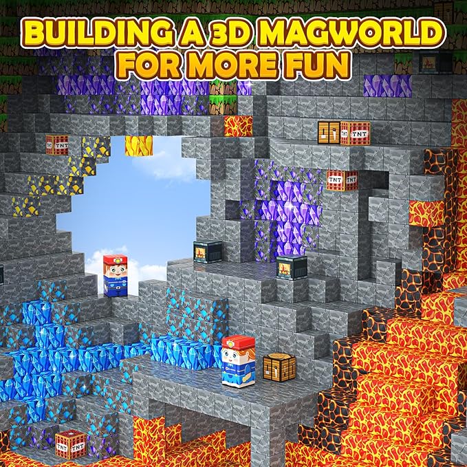 Magnetic Blocks 100PCS Kids Toys Magnetic Building Blocks Sensory Stem Boys Toys Ages 3-5 4-6 5-7 Classroom Must Haves 3 4 5 6 7 8 9 10 Year Old Boy Birthday Gifts