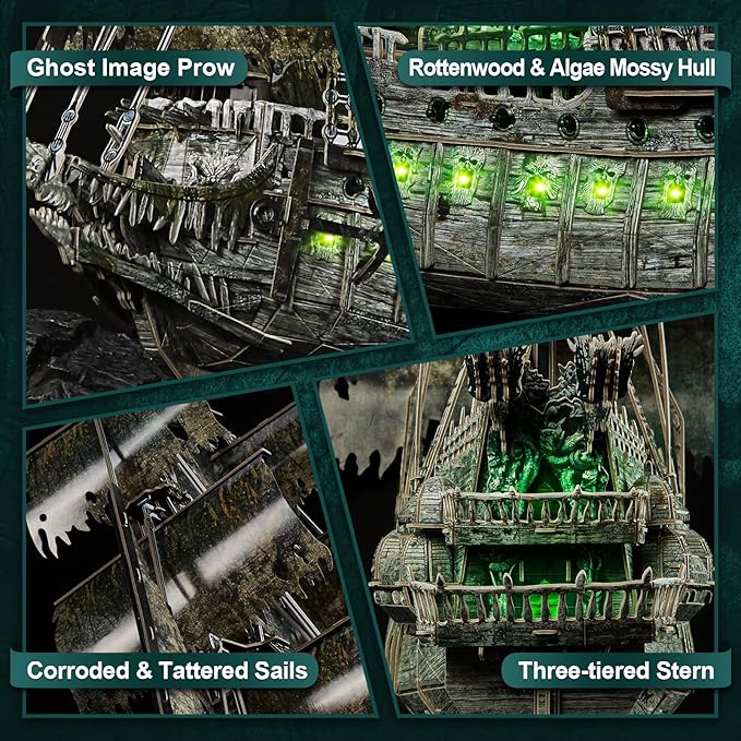 CubicFun 3D Puzzles for Adults - LED Flying Dutchman 3D Puzzle, 360-pieces - Desk Decor for Home Office - Christmas Aduls Teacher Gifts Stocking Stuffers
