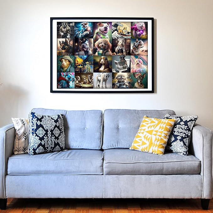 Think2Master Funny Dogs 250 Pieces Jigsaw Puzzle Featuring heartwarming Puppies and Dogs. Fun Toy for Kids, School & Families. Great Gift for Boys & Girls Ages 8+. Size: 14.2” X 19.3”