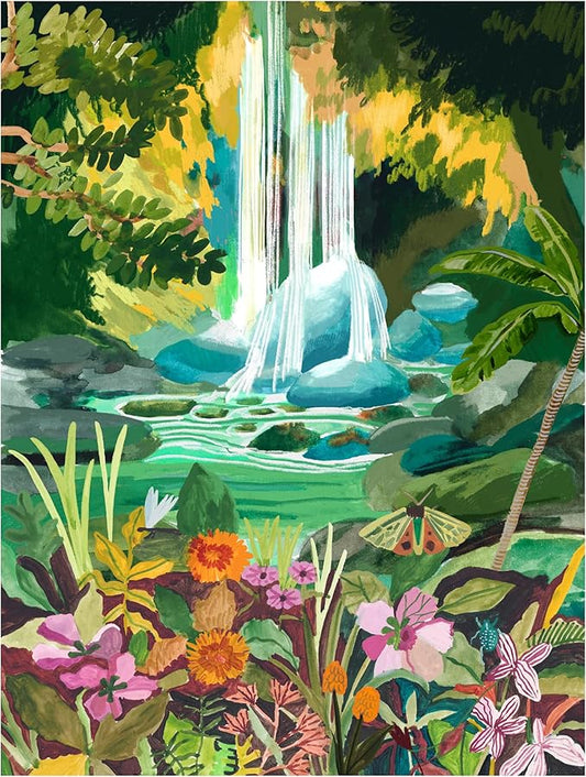 KI Puzzles 500-Piece Jigsaw Puzzle – Aromatherapy Blueboard with Candle – Rhi James Chasing Waterfalls – 24x18 Cozy & Relaxing Hygge Puzzle for Adults & Teens