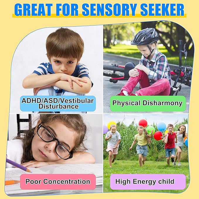 Spinning Chair for Autistic Kids, Sensory Swivel Spin Chair for Children with Autism, ADHD Sensory Sit and Spin Toys for Toddlers with Safe Spinny Motion (Blue)