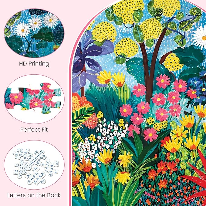 300 Piece Puzzles for Adults, Colorful Garden with Trees and Flowers Jigsaw Puzzles, Vibrant and Relaxing 300 Piece Puzzle, Perfect for Family Time, Wall Decor, Great Gift for Adults, Kids, Seniors