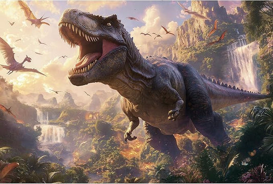 Puzzles for Kids Ages 4-6, Dinosaur Puzzle, Tyrannosaurus Rex Dinosaur Puzzle for Kids Ages 3-5, 48 Piece Puzzles for Kid Jurassic Park, Toddler Puzzles Educational Toys for Boys and Girls