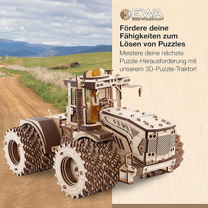 KIROVETS K-7M Three-Dimensional Mechanical Tractor-Puzzle for Adults and Teenagers-Collection Without Glue-596 Details, Colour Nature