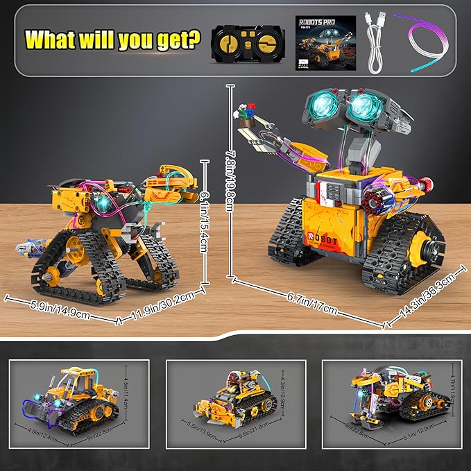 Yerloa 673PCS Robot Toys for 8-12 Year Old Boys Gift, 5 in 1 Robotics for Kids 8-13, App & Remote Control Robot Building Set, STEM Toys for Boys Age 8-14, Science Kit Birthday Gift for 8 9 10 11 12+