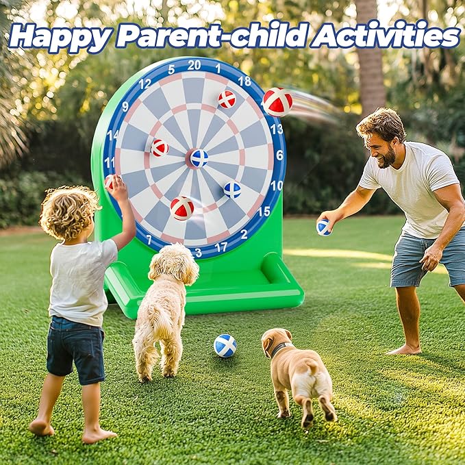 iPlay, iLearn Kids Fun Dartboard Outdoor Toys, Inflatable Dart Board Toss Game, Toddler Backyard Lawn Yard Play, Cool Indoor Family Party Birthday Gift for Ages 3 4 5 6 7 8 Boys Girls Children Teens