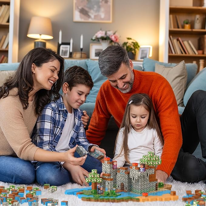 120-piece Magnetic Blocks for Kids Ages 4-8 - 1-inch Pixel Building Cubes | Stem Crafting Toy with Figures & Bag | Magnet Building Construction Toys for Boys & Girls 3+ Age