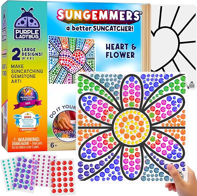 SUNGEMMERS DIY Gem-Sticker Window Diamond Art Suncatcher Kits - Stocking Stuffers for Kids 8-12, Birthday Gifts for 6 7 8 9 10 11 12 Year Old Girls & Boys, Fun Arts & Crafts for Kids Ages 8-12 6-8
