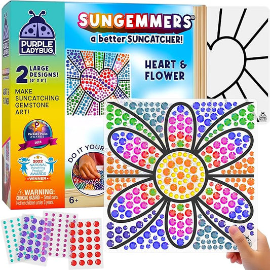 SUNGEMMERS DIY Gem-Sticker Window Diamond Art Suncatcher Kits - Stocking Stuffers for Kids 8-12, Birthday Gifts for 6 7 8 9 10 11 12 Year Old Girls & Boys, Fun Arts & Crafts for Kids Ages 8-12 6-8