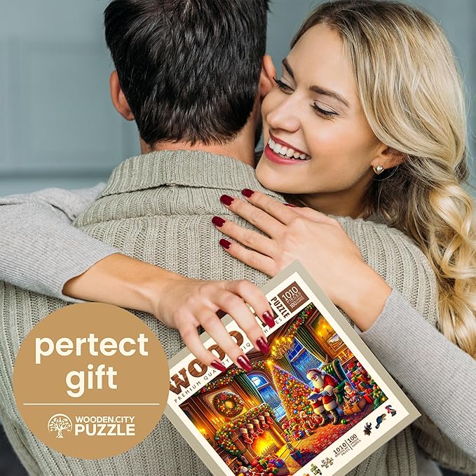 WOODEN.CITY 1000 Piece Christmas Puzzle for Adults - The Magic of Christmas Eve Holiday Puzzle, Made in EU