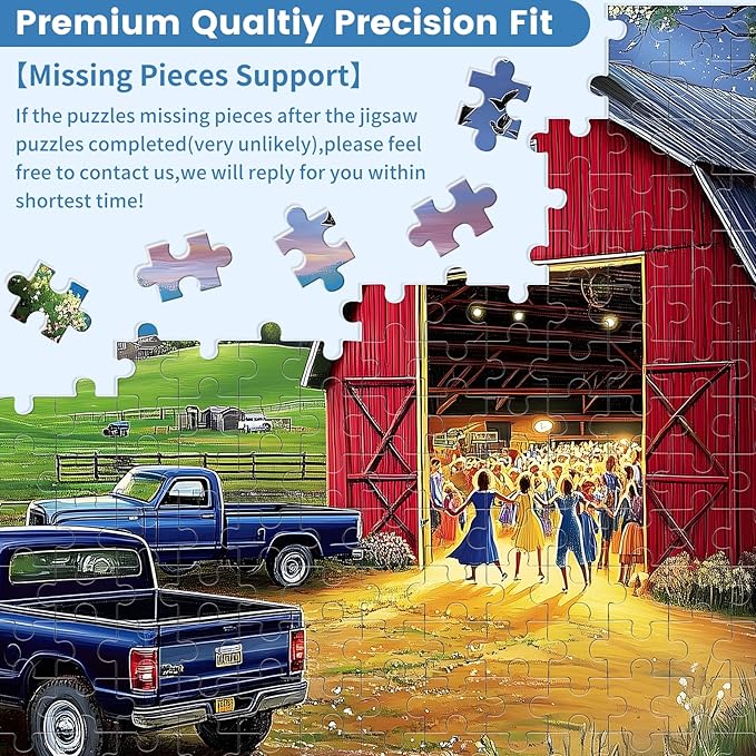 500 Pieces Jigsaw Puzzles for Adults, Evening Farm Puzzle for Adults Children Seniors, Dance Puzzle 500 Pieces, Gift for Birthday, Home Decor, Fun for Family(20.5 * 15 in)