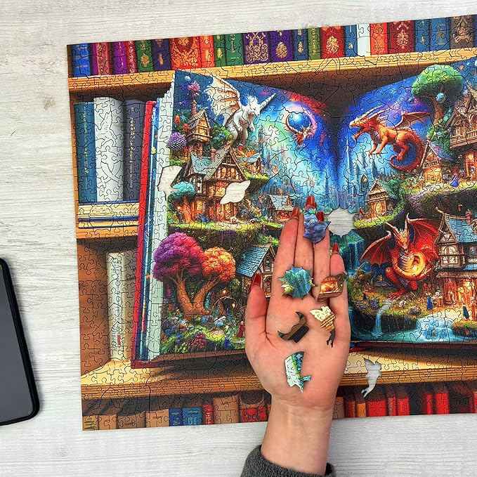 WOODEN.CITY Enchanted Tales 1000 Piece Puzzle | Wooden Puzzles for Adults | Jigsaw Puzzles 1000 Pieces Made in EU - Size 21.25 X 15.5 in | Magical Jigsaw Puzzle
