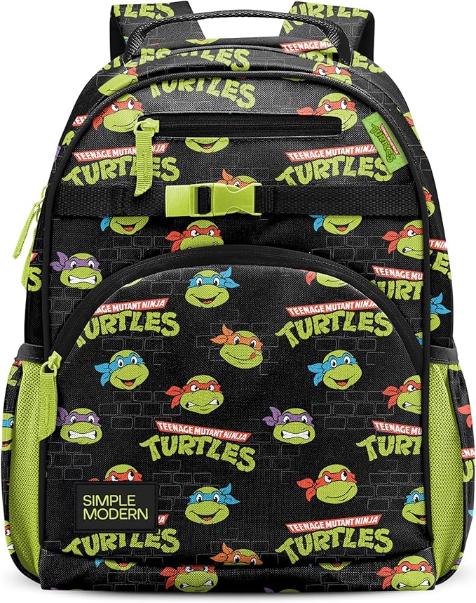 Simple Modern Large Nickelodeon Viacom Kids Backpack for School Girls and Boys | Elementary Backpack for Teen | Fletcher Collection | Kids - 16" tall | TMNT Turtles Unite