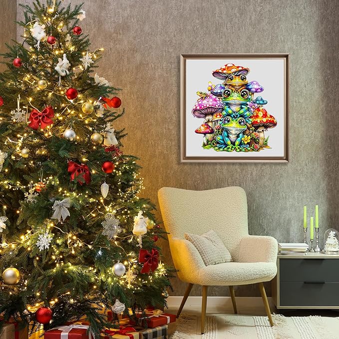 Wooden Puzzles for Adults - Frog Family Wooden Jigsaw Puzzle - Unique Animal Shaped Wood Puzzles Adult - Christmas Birthday Gifts for Adults/Friends/Family - 100pcs 8.4 * 8.1in